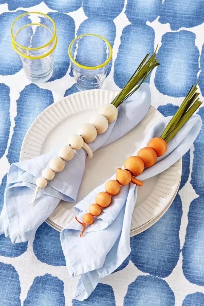 Como fazer anel de guardanapo de cenoura para sua mesa posta para Páscoa simples - A Mãe da Festa