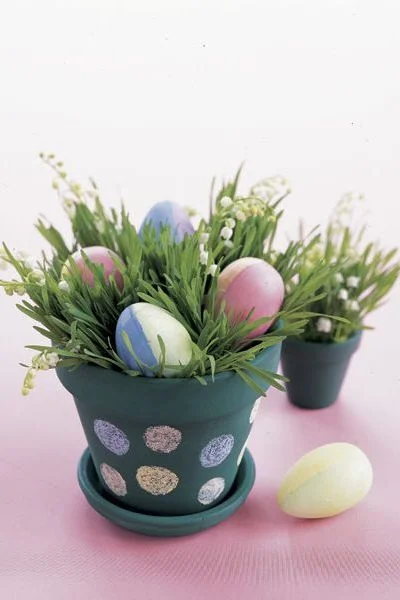 Como fazer vaso de poá para mesa posta para Páscoa - A Mãe da Festa DIY
